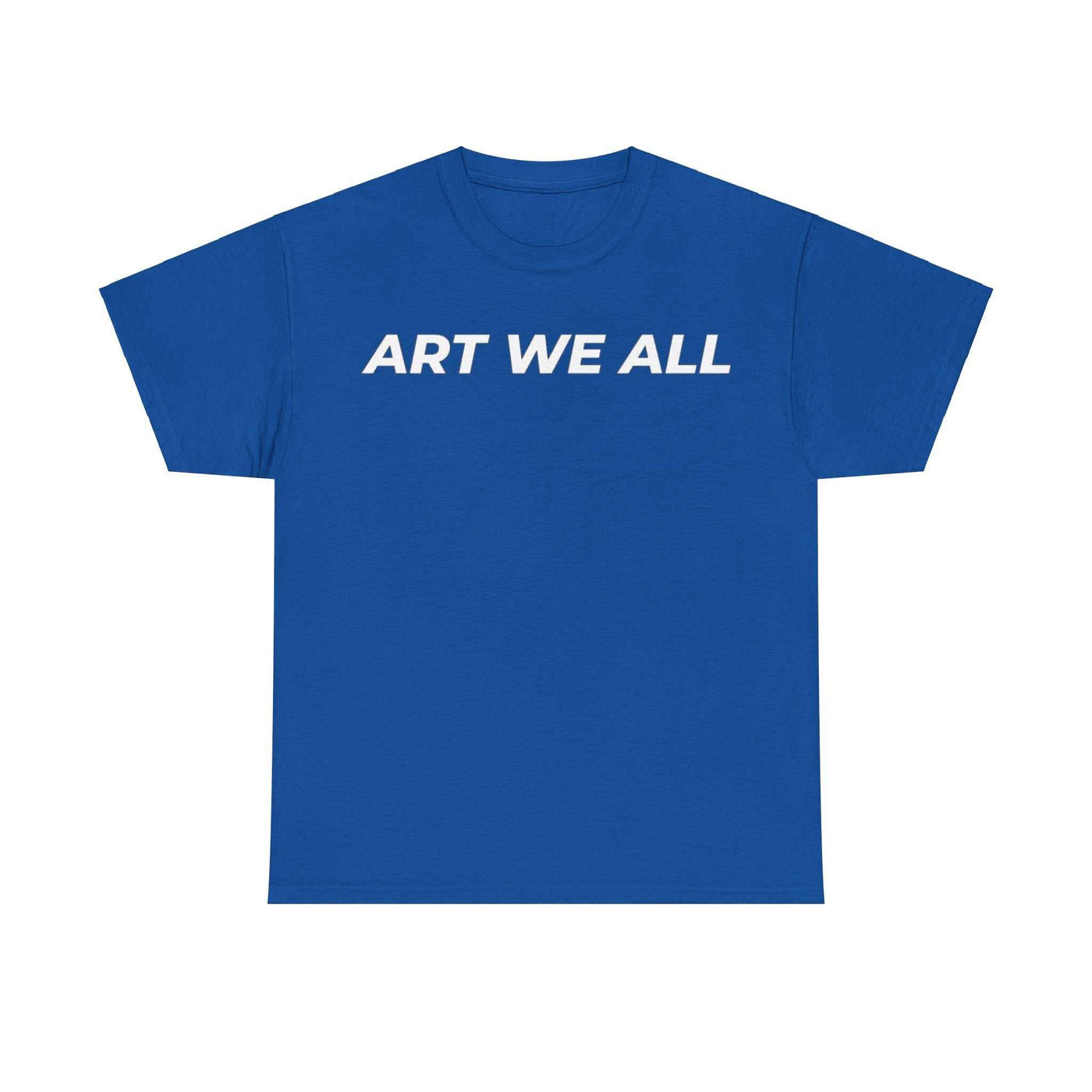 This ART WE ALL T-shirt exudes creativity and individuality. Perfect for artists, art lovers, and anyone looking to make a statement with their clothing. Ideal for cART WE ALL PrintifyART WE ALL Unisex Tee - Graphic Tee for Art EnthusiastsUnisex Heavy Cotton TeeT-Shirt