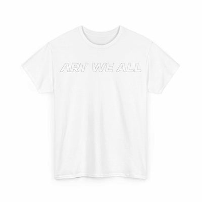 This ART WE ALL T-shirt exudes creativity and individuality. Perfect for artists, art lovers, and anyone looking to make a statement with their clothing. Ideal for cART WE ALL PrintifyART WE ALL Unisex Tee - Graphic Tee for Art EnthusiastsUnisex Heavy Cotton TeeT-Shirt