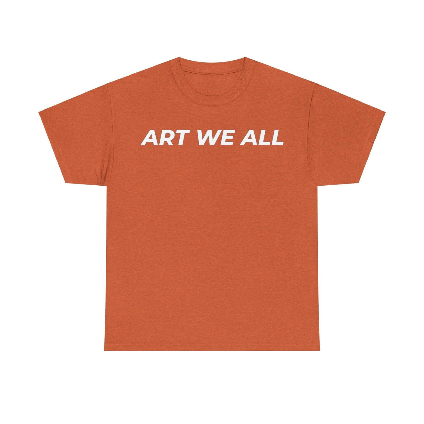 This ART WE ALL T-shirt exudes creativity and individuality. Perfect for artists, art lovers, and anyone looking to make a statement with their clothing. Ideal for cART WE ALL PrintifyART WE ALL Unisex Tee - Graphic Tee for Art EnthusiastsUnisex Heavy Cotton TeeT-Shirt