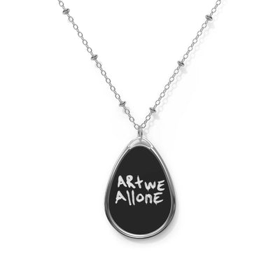 ArtweAllone graffiti-Inspired Oval Necklace with vibrant colors and glossy finish.
