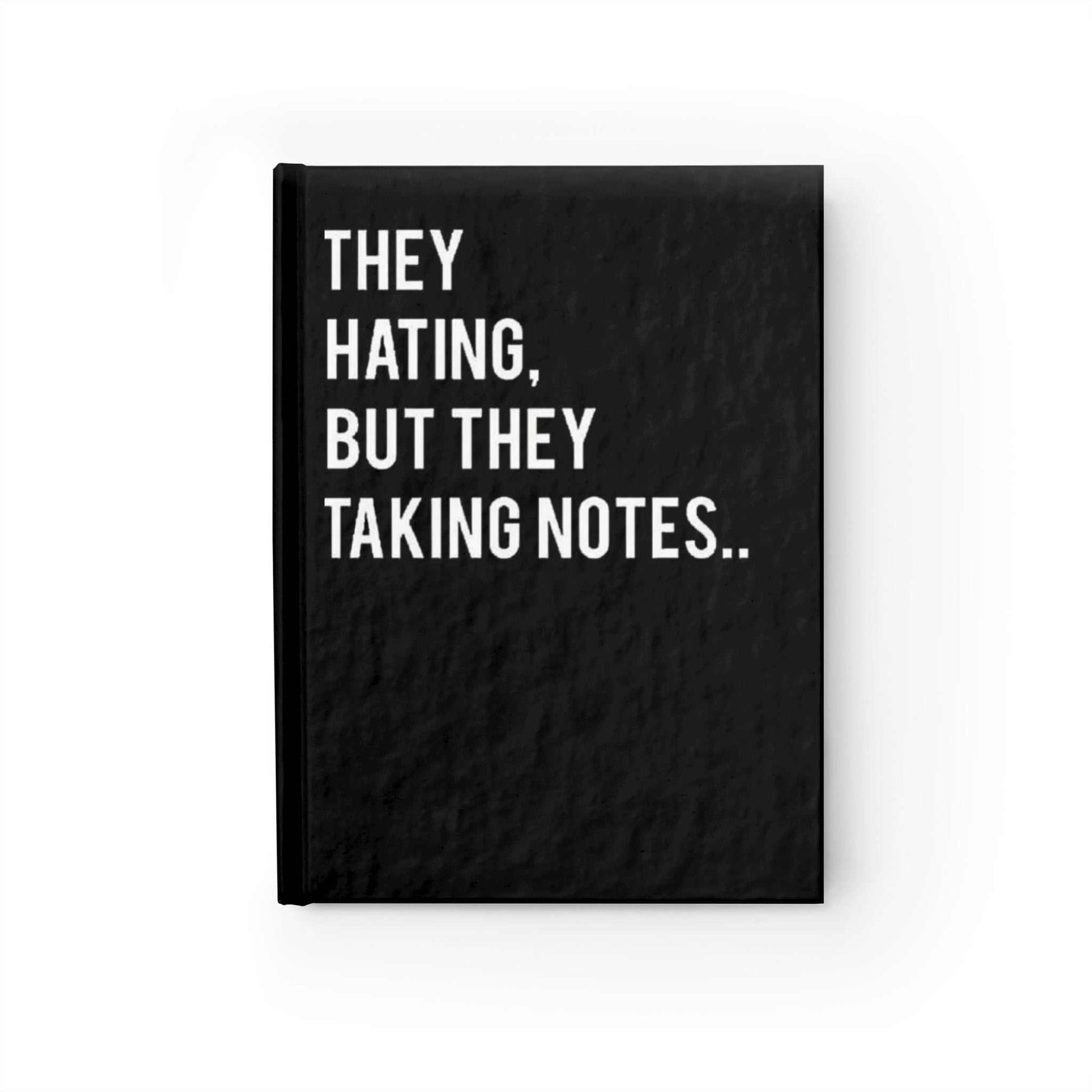 Note-Taking Motivational Notebook with bold text cover design.