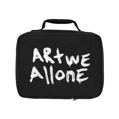 Eco-friendly "Art We All One" lunch bag with stylish design and vivid colors, perfect for artists, school, and office use.