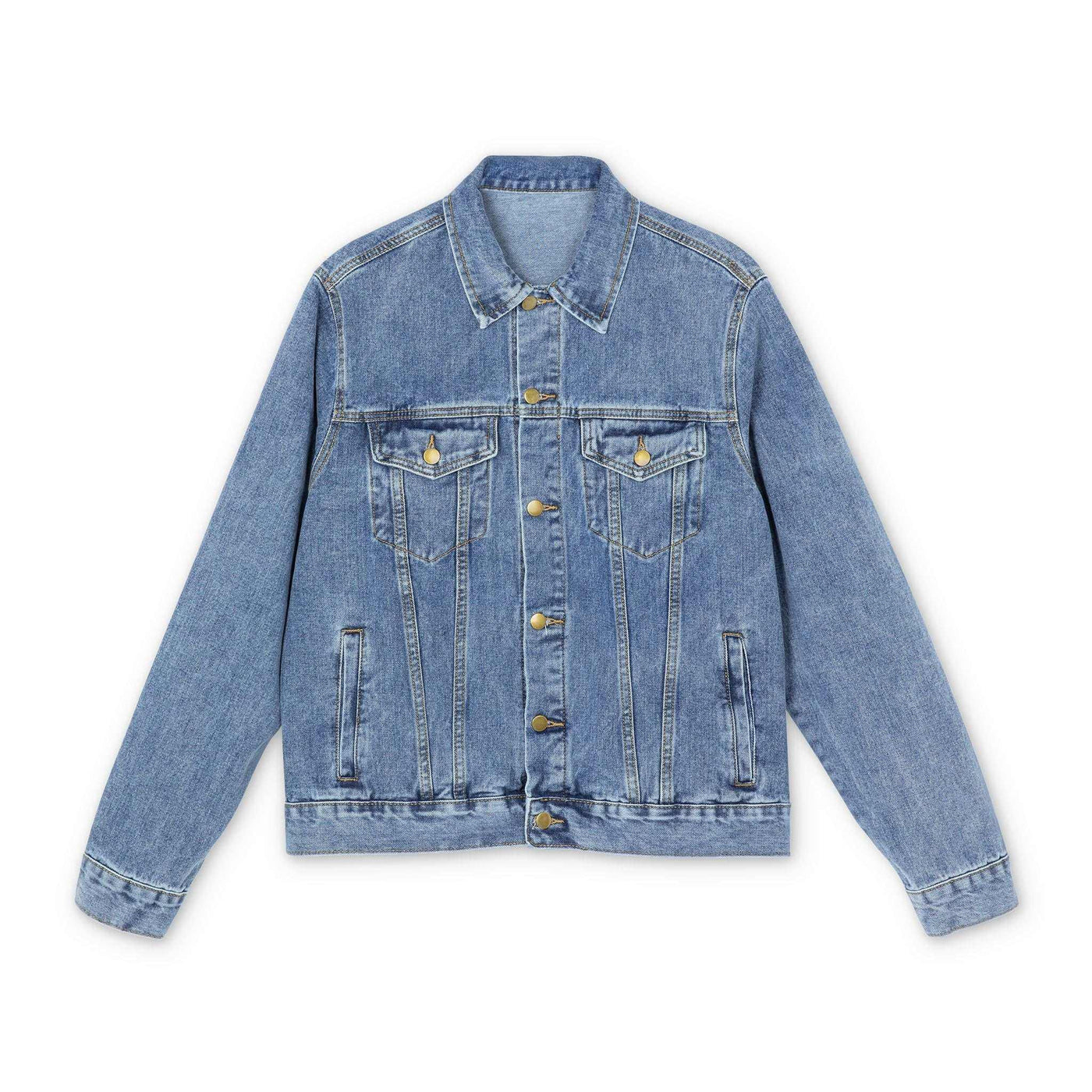 This ART WE ALL NYC Men's Denim Jacket is a stylish and trendy addition to any man's wardrobe. With metal button closure, large front pockets, and a lapel collar, thART WE ALL PrintifyMen's Denim Jacket - ART WE ALL  NYC DesignDenim Jacket - ARTOuterwear