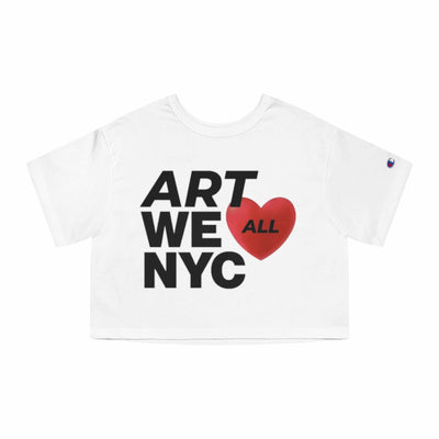 ART WE ALL ❤️ NYC T-Shirt is a modern cropped fit tee that showcases love for the city. Made from 100% cotton jersey, featuring a ribbed collar for a well-fitted looART WE ALL PrintifyCropped T-Shirt ART WE ALL ❤️ NYCShirt ARTT-Shirt