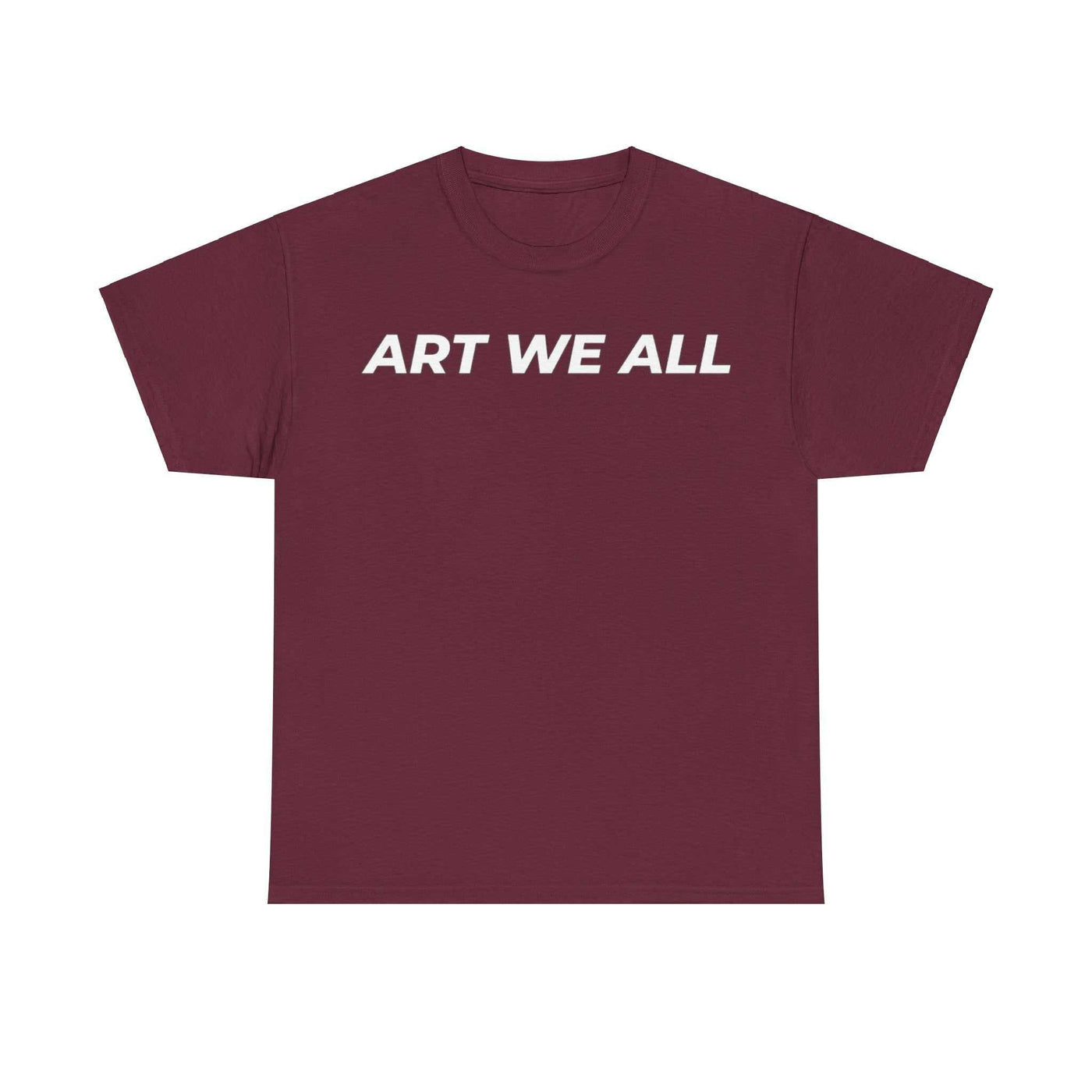 This ART WE ALL T-shirt exudes creativity and individuality. Perfect for artists, art lovers, and anyone looking to make a statement with their clothing. Ideal for cART WE ALL PrintifyART WE ALL Unisex Tee - Graphic Tee for Art EnthusiastsUnisex Heavy Cotton TeeT-Shirt