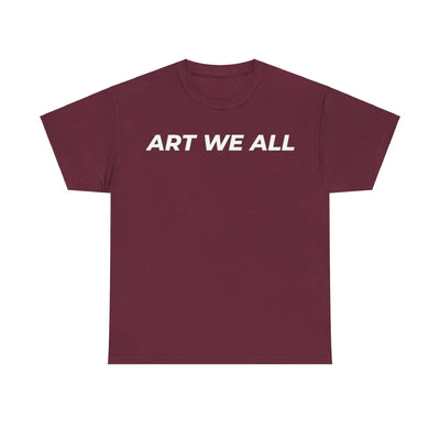 This ART WE ALL T-shirt exudes creativity and individuality. Perfect for artists, art lovers, and anyone looking to make a statement with their clothing. Ideal for cART WE ALL PrintifyART WE ALL Unisex Tee - Graphic Tee for Art EnthusiastsUnisex Heavy Cotton TeeT-Shirt
