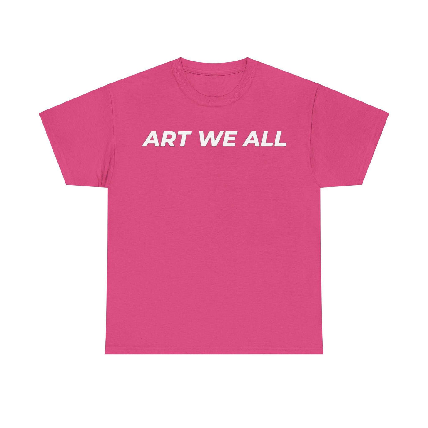 This ART WE ALL T-shirt exudes creativity and individuality. Perfect for artists, art lovers, and anyone looking to make a statement with their clothing. Ideal for cART WE ALL PrintifyART WE ALL Unisex Tee - Graphic Tee for Art EnthusiastsUnisex Heavy Cotton TeeT-Shirt