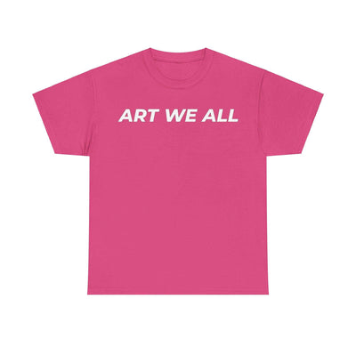 This ART WE ALL T-shirt exudes creativity and individuality. Perfect for artists, art lovers, and anyone looking to make a statement with their clothing. Ideal for cART WE ALL PrintifyART WE ALL Unisex Tee - Graphic Tee for Art EnthusiastsUnisex Heavy Cotton TeeT-Shirt