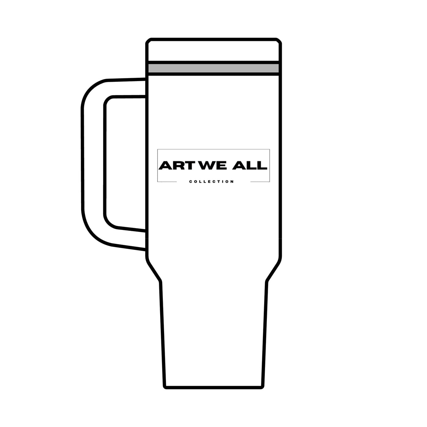 Art We All Collection 40oz stainless steel insulated tumbler with handle and lid