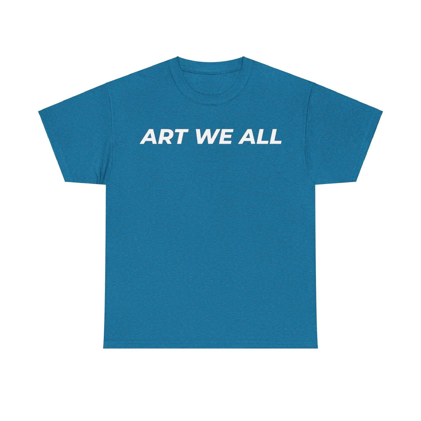 This ART WE ALL T-shirt exudes creativity and individuality. Perfect for artists, art lovers, and anyone looking to make a statement with their clothing. Ideal for cART WE ALL PrintifyART WE ALL Unisex Tee - Graphic Tee for Art EnthusiastsUnisex Heavy Cotton TeeT-Shirt