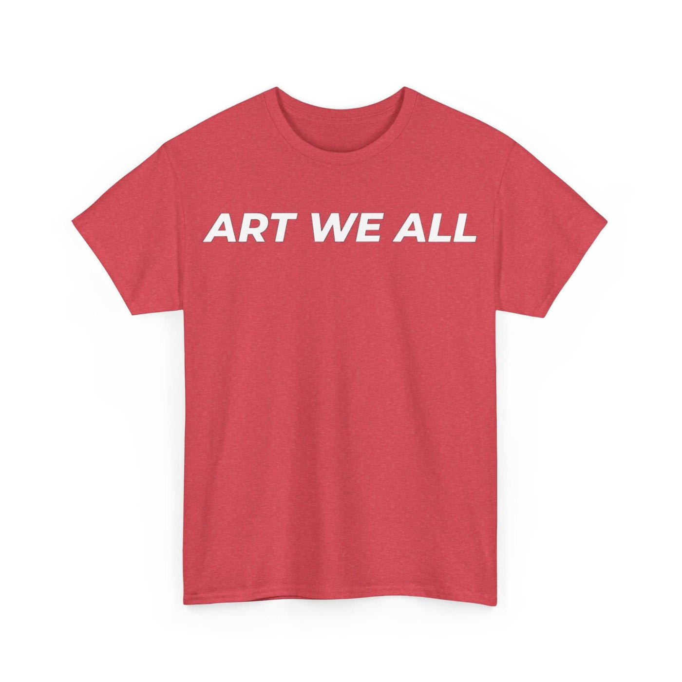 This ART WE ALL T-shirt exudes creativity and individuality. Perfect for artists, art lovers, and anyone looking to make a statement with their clothing. Ideal for cART WE ALL PrintifyART WE ALL Unisex Tee - Graphic Tee for Art EnthusiastsUnisex Heavy Cotton TeeT-Shirt