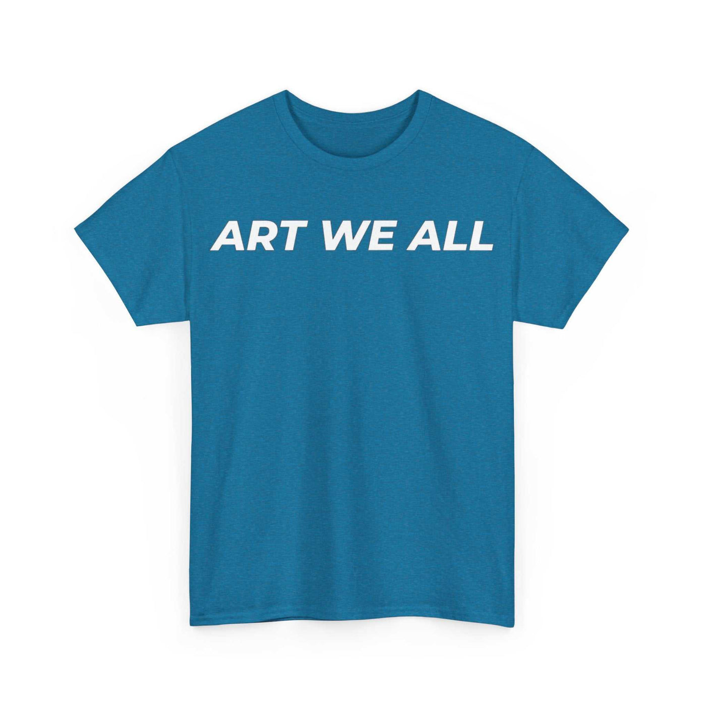 This ART WE ALL T-shirt exudes creativity and individuality. Perfect for artists, art lovers, and anyone looking to make a statement with their clothing. Ideal for cART WE ALL PrintifyART WE ALL Unisex Tee - Graphic Tee for Art EnthusiastsUnisex Heavy Cotton TeeT-Shirt