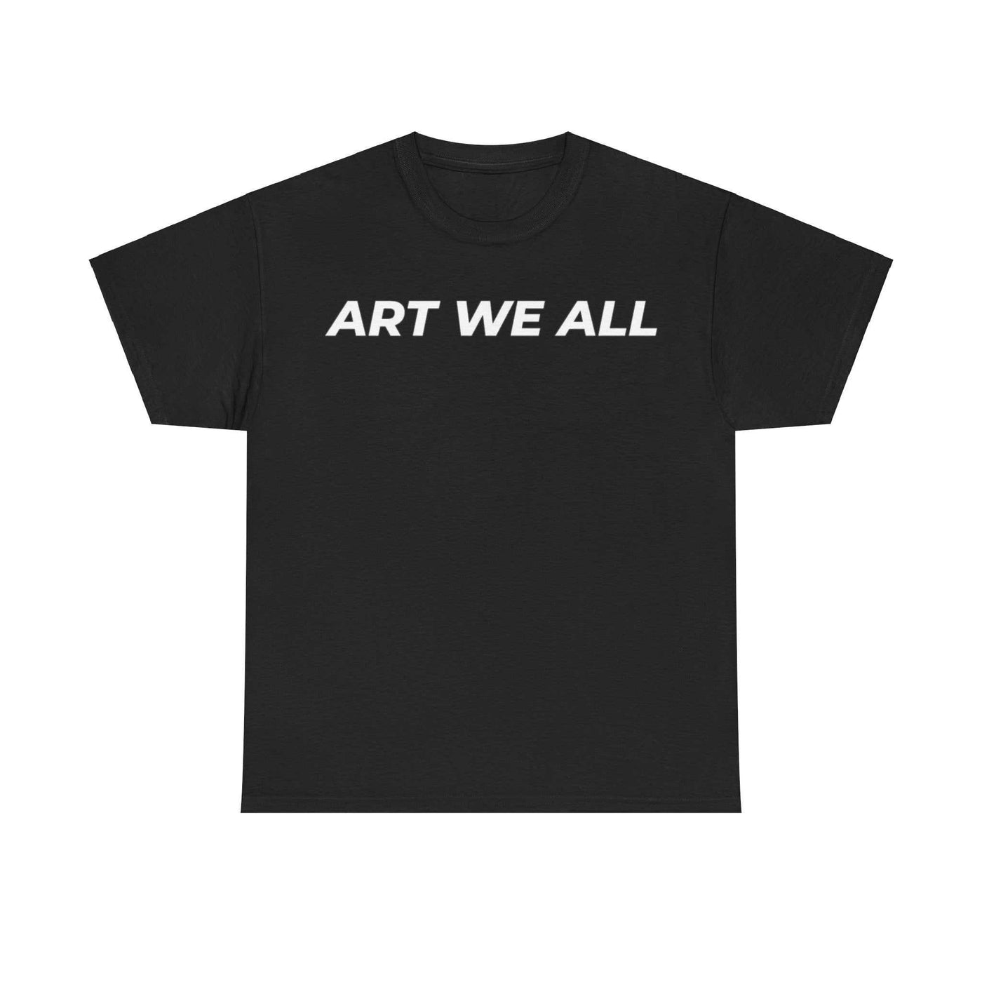 This ART WE ALL T-shirt exudes creativity and individuality. Perfect for artists, art lovers, and anyone looking to make a statement with their clothing. Ideal for cART WE ALL PrintifyART WE ALL Unisex Tee - Graphic Tee for Art EnthusiastsUnisex Heavy Cotton TeeT-Shirt