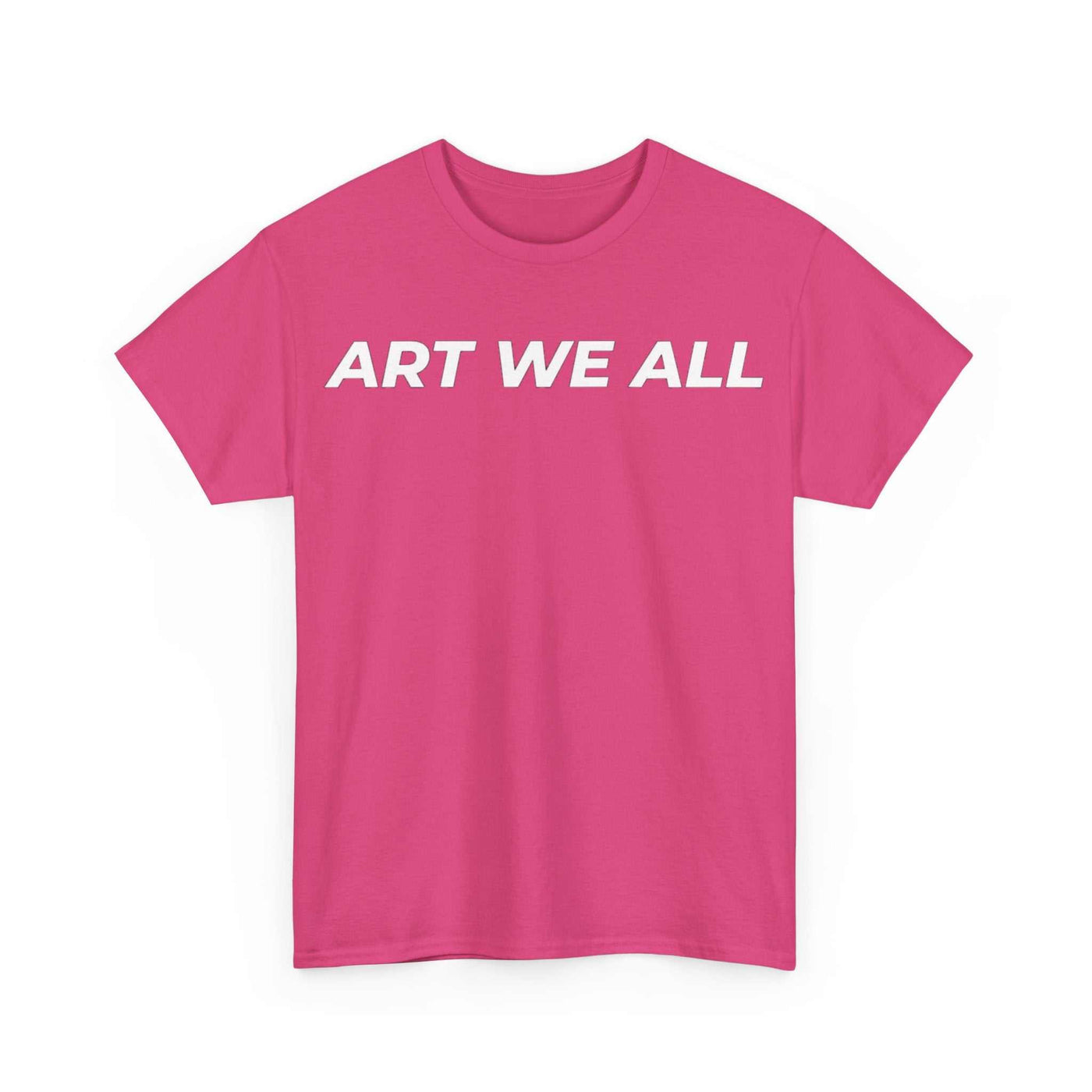 This ART WE ALL T-shirt exudes creativity and individuality. Perfect for artists, art lovers, and anyone looking to make a statement with their clothing. Ideal for cART WE ALL PrintifyART WE ALL Unisex Tee - Graphic Tee for Art EnthusiastsUnisex Heavy Cotton TeeT-Shirt