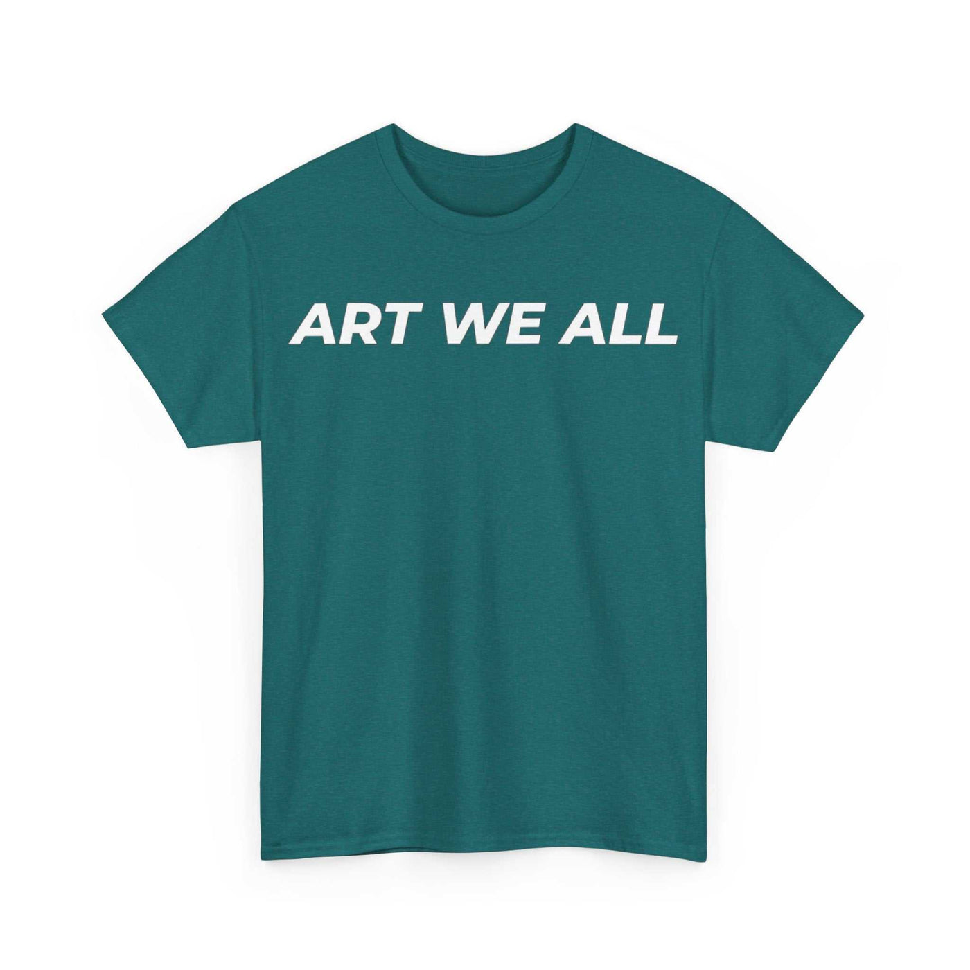 This ART WE ALL T-shirt exudes creativity and individuality. Perfect for artists, art lovers, and anyone looking to make a statement with their clothing. Ideal for cART WE ALL PrintifyART WE ALL Unisex Tee - Graphic Tee for Art EnthusiastsUnisex Heavy Cotton TeeT-Shirt