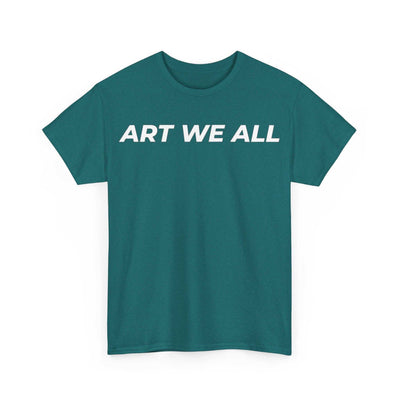This ART WE ALL T-shirt exudes creativity and individuality. Perfect for artists, art lovers, and anyone looking to make a statement with their clothing. Ideal for cART WE ALL PrintifyART WE ALL Unisex Tee - Graphic Tee for Art EnthusiastsUnisex Heavy Cotton TeeT-Shirt