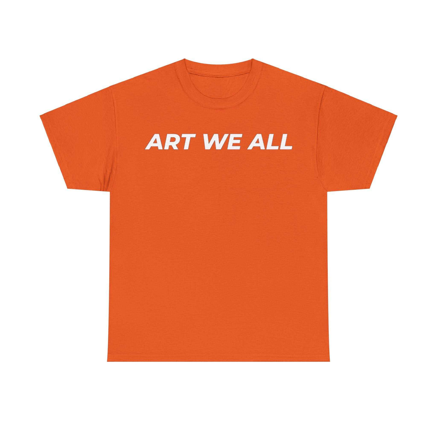 This ART WE ALL T-shirt exudes creativity and individuality. Perfect for artists, art lovers, and anyone looking to make a statement with their clothing. Ideal for cART WE ALL PrintifyART WE ALL Unisex Tee - Graphic Tee for Art EnthusiastsUnisex Heavy Cotton TeeT-Shirt