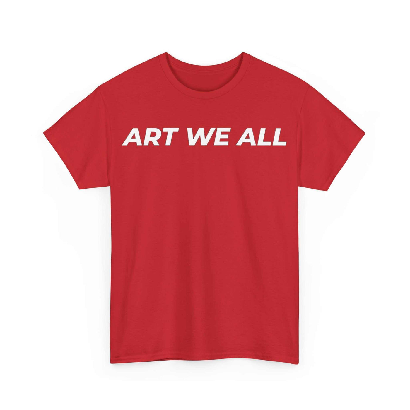This ART WE ALL T-shirt exudes creativity and individuality. Perfect for artists, art lovers, and anyone looking to make a statement with their clothing. Ideal for cART WE ALL PrintifyART WE ALL Unisex Tee - Graphic Tee for Art EnthusiastsUnisex Heavy Cotton TeeT-Shirt
