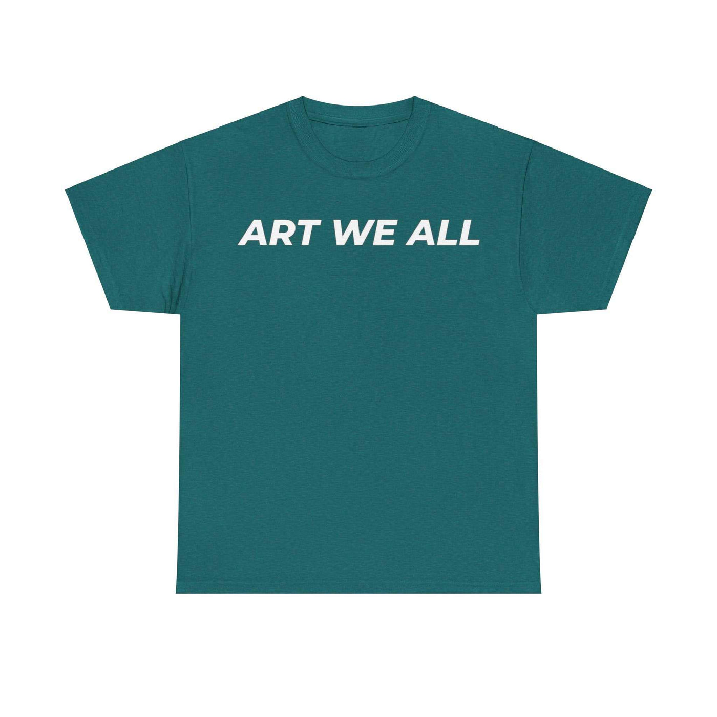 This ART WE ALL T-shirt exudes creativity and individuality. Perfect for artists, art lovers, and anyone looking to make a statement with their clothing. Ideal for cART WE ALL PrintifyART WE ALL Unisex Tee - Graphic Tee for Art EnthusiastsUnisex Heavy Cotton TeeT-Shirt