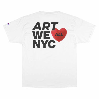 The brand known for quality, Champion, produces this customization-oriented, short-sleeve unisex t-shirt. This ART WE ALL ❤️ NYC Champion t-shirt has the iconic ChamART WE ALL PrintifyART WE ALL ❤️ NYC Champion T-Shirt❤️ NYC ChampionT-Shirt