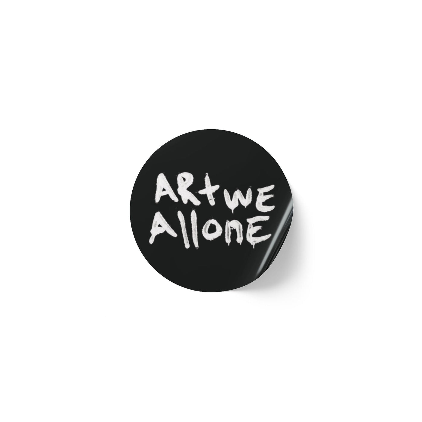 ArtWe Allone Creative Design sticker label in vibrant black and white, ideal for personalizing items.