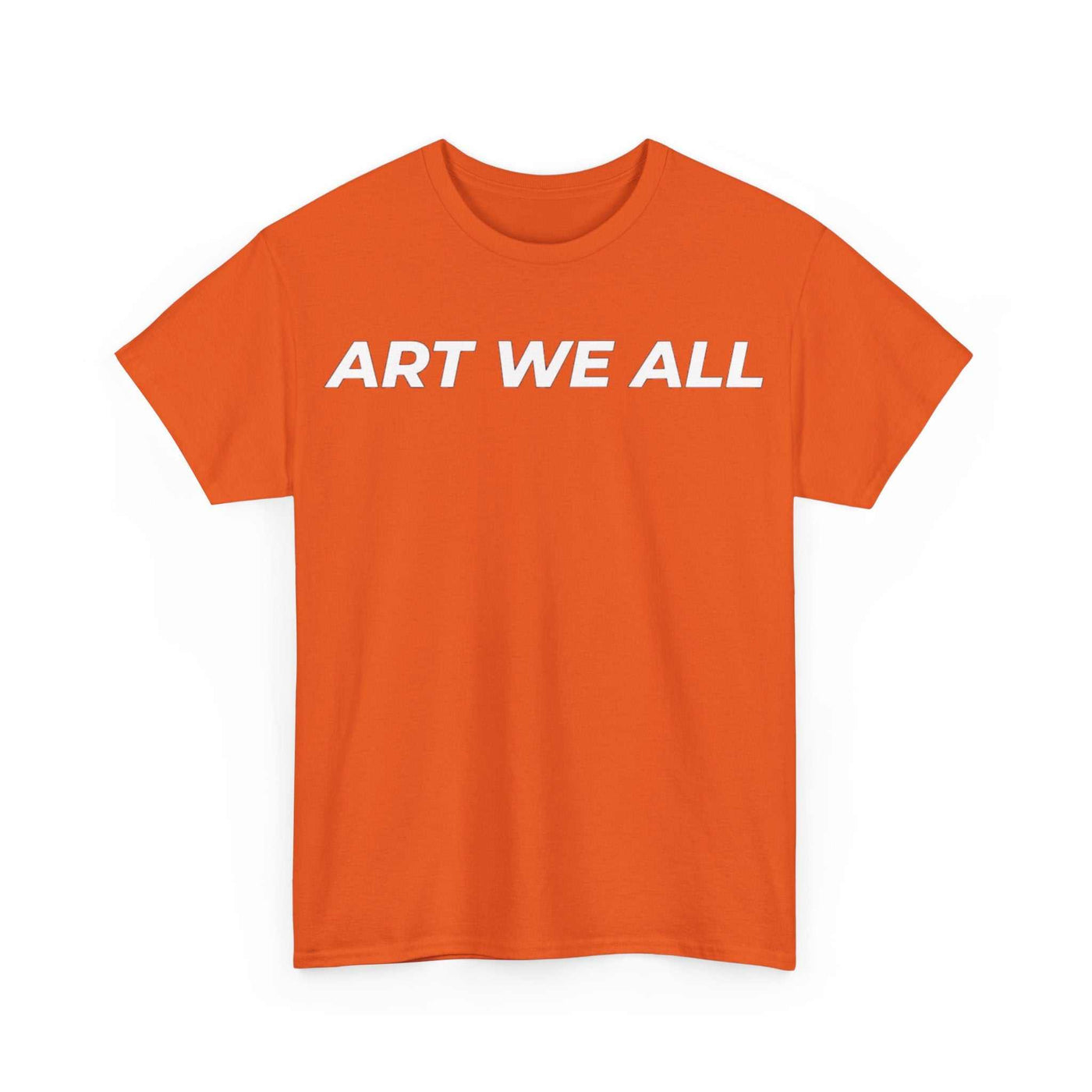This ART WE ALL T-shirt exudes creativity and individuality. Perfect for artists, art lovers, and anyone looking to make a statement with their clothing. Ideal for cART WE ALL PrintifyART WE ALL Unisex Tee - Graphic Tee for Art EnthusiastsUnisex Heavy Cotton TeeT-Shirt