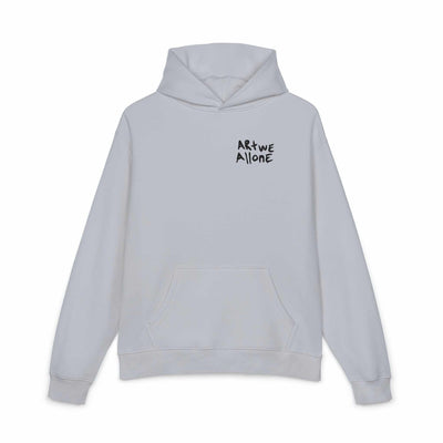 ARTWEALLONE Graffiti relaxed white hoodie with kangaroo pocket and ribbed cuffs