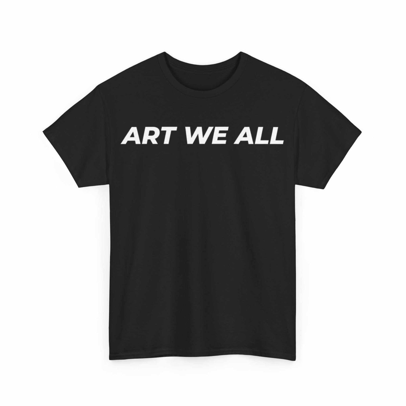 This ART WE ALL T-shirt exudes creativity and individuality. Perfect for artists, art lovers, and anyone looking to make a statement with their clothing. Ideal for cART WE ALL PrintifyART WE ALL Unisex Tee - Graphic Tee for Art EnthusiastsUnisex Heavy Cotton TeeT-Shirt