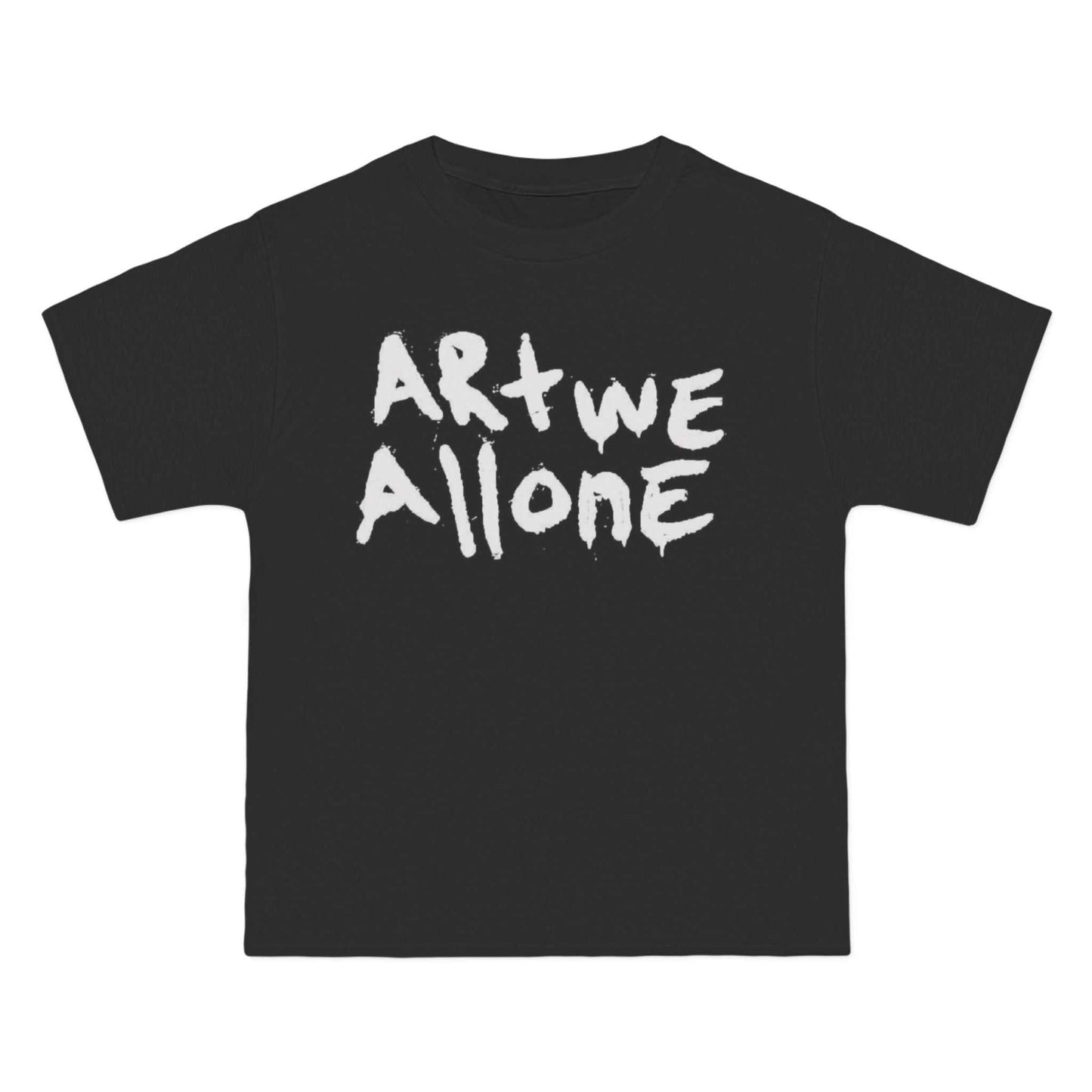 Graffiti Short-Sleeve T-Shirt with ARtWEAllonE design, black with white text, urban streetwear style.