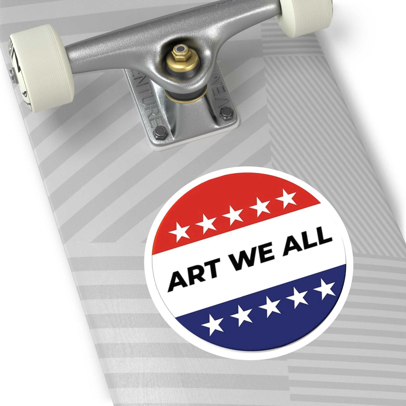 Vibrant and durable ART WE ALL Campaign sticker, perfect for indoor or outdoor use. Adds a pop of color and creativity to your belongings. Ideal for artists, activisART WE ALL PrintifySticker: ART WE ALL Campaign StickerCampaign StickerPaper products