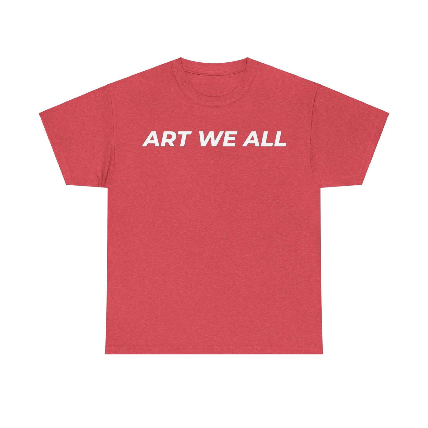 This ART WE ALL T-shirt exudes creativity and individuality. Perfect for artists, art lovers, and anyone looking to make a statement with their clothing. Ideal for cART WE ALL PrintifyART WE ALL Unisex Tee - Graphic Tee for Art EnthusiastsUnisex Heavy Cotton TeeT-Shirt