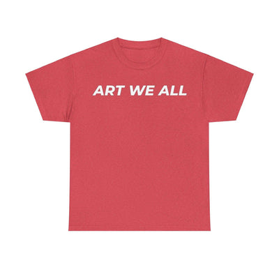 This ART WE ALL T-shirt exudes creativity and individuality. Perfect for artists, art lovers, and anyone looking to make a statement with their clothing. Ideal for cART WE ALL PrintifyART WE ALL Unisex Tee - Graphic Tee for Art EnthusiastsUnisex Heavy Cotton TeeT-Shirt