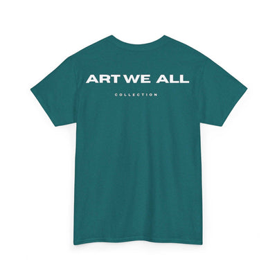This ART WE ALL T-shirt exudes creativity and individuality. Perfect for artists, art lovers, and anyone looking to make a statement with their clothing. Ideal for cART WE ALL PrintifyART WE ALL Unisex Tee - Graphic Tee for Art EnthusiastsUnisex Heavy Cotton TeeT-Shirt