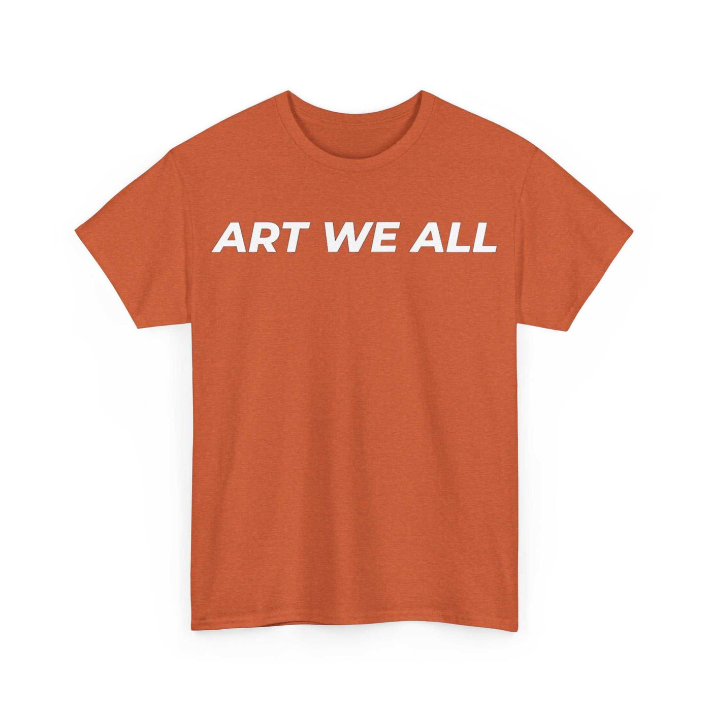 This ART WE ALL T-shirt exudes creativity and individuality. Perfect for artists, art lovers, and anyone looking to make a statement with their clothing. Ideal for cART WE ALL PrintifyART WE ALL Unisex Tee - Graphic Tee for Art EnthusiastsUnisex Heavy Cotton TeeT-Shirt