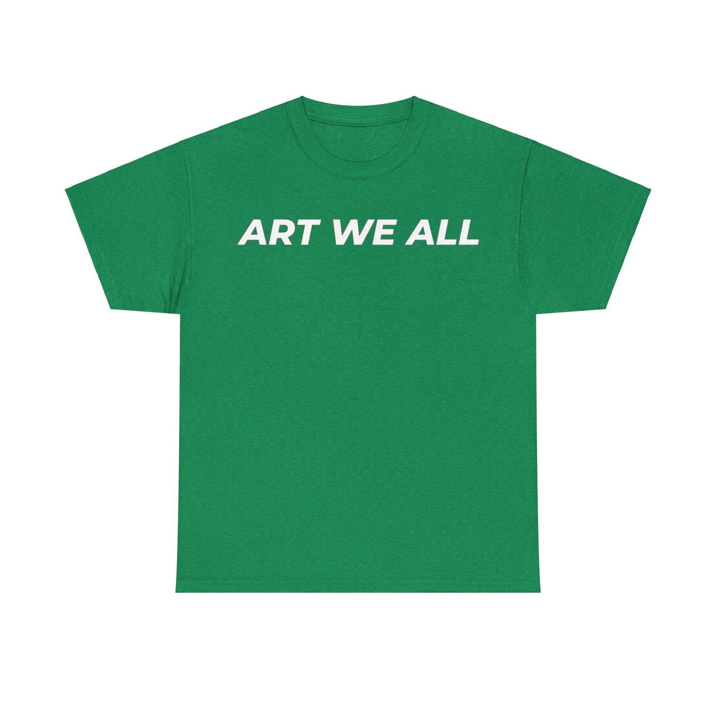 This ART WE ALL T-shirt exudes creativity and individuality. Perfect for artists, art lovers, and anyone looking to make a statement with their clothing. Ideal for cART WE ALL PrintifyART WE ALL Unisex Tee - Graphic Tee for Art EnthusiastsUnisex Heavy Cotton TeeT-Shirt