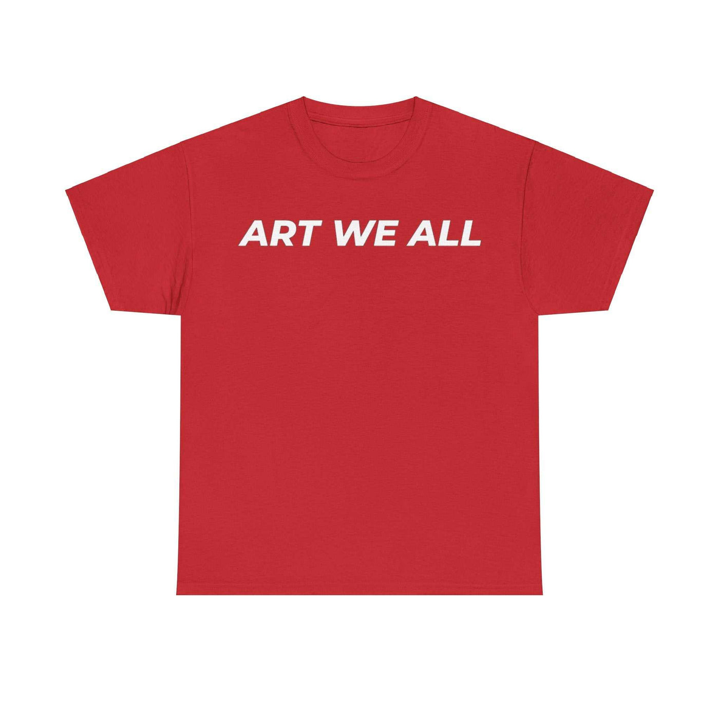 This ART WE ALL T-shirt exudes creativity and individuality. Perfect for artists, art lovers, and anyone looking to make a statement with their clothing. Ideal for cART WE ALL PrintifyART WE ALL Unisex Tee - Graphic Tee for Art EnthusiastsUnisex Heavy Cotton TeeT-Shirt