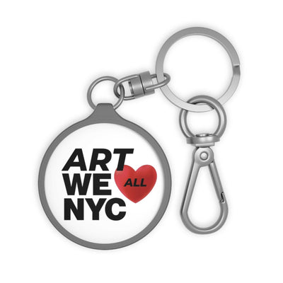 Art We All NYC Keyring with heart design, acrylic keychain, trendy NYC souvenir accessory
